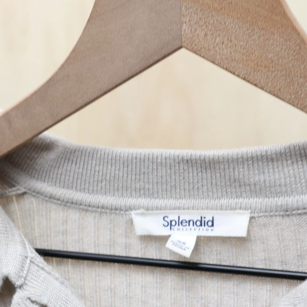 Splendid Georgie Cashblend Polo Button‎ Down Heathered Oatmeal XS - Picture 4 of 4